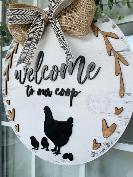 "Welcome to our Coop" Door Hanger
