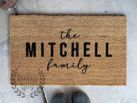 "the MITCHELL family" Style Coir Door Mat