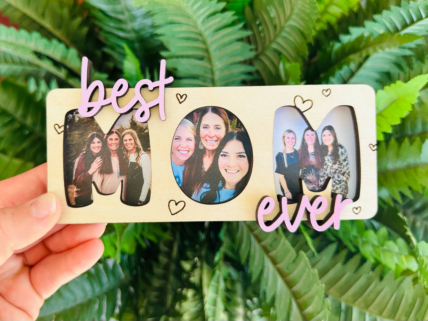 "best mom ever" photo frame magnet