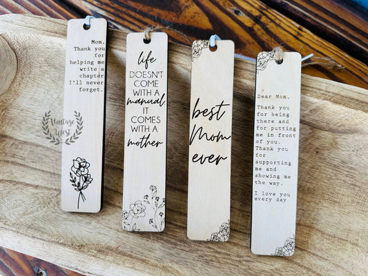 Mother's Day Wooden Bookmarks
