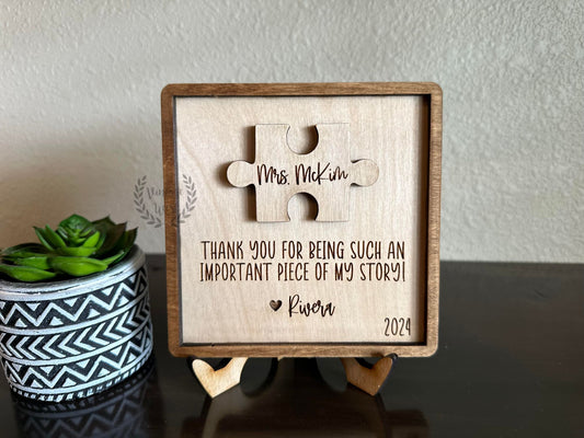 Personalized Puzzle Piece Sign