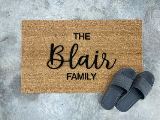"THE Blair FAMILY" Style Coir Door Mat