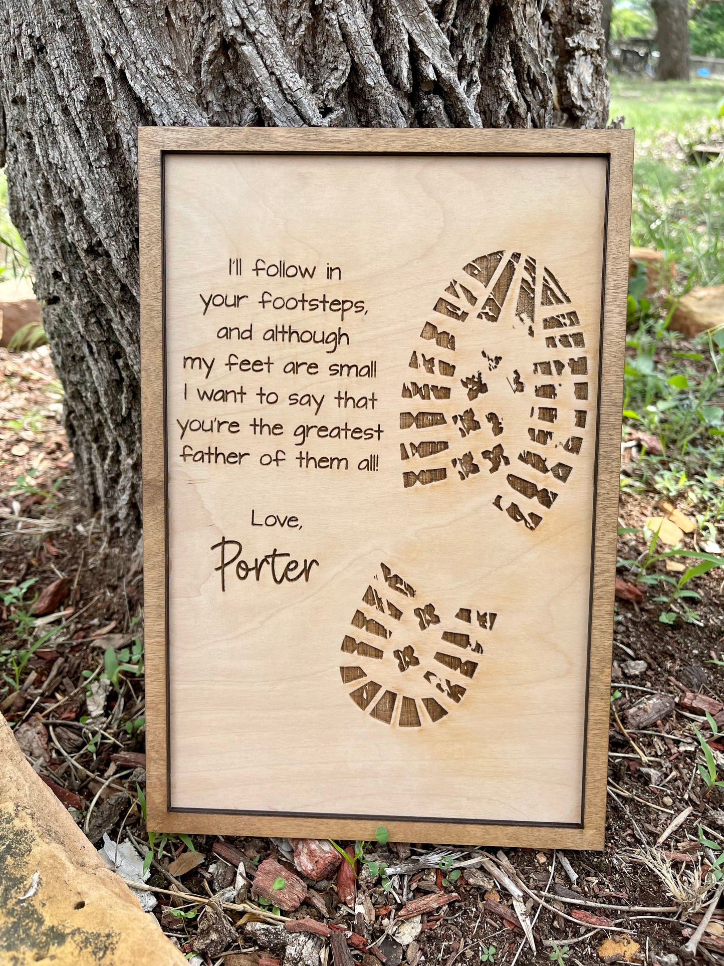 Footprints Father's Day Sign