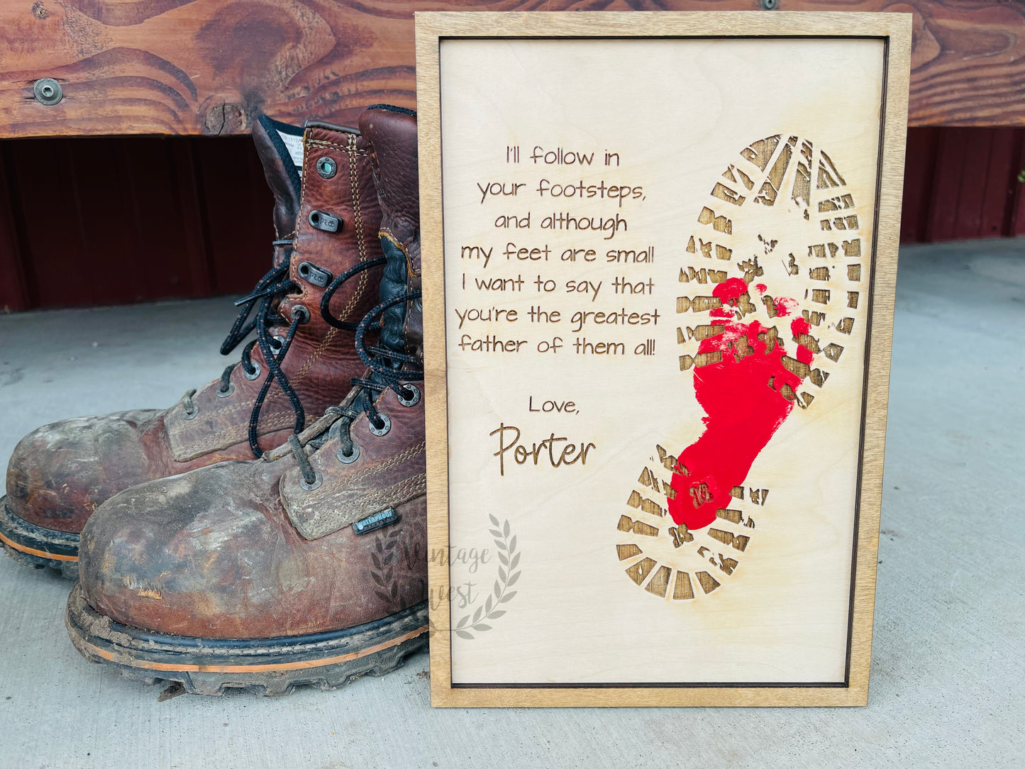 Footprints Father's Day Sign