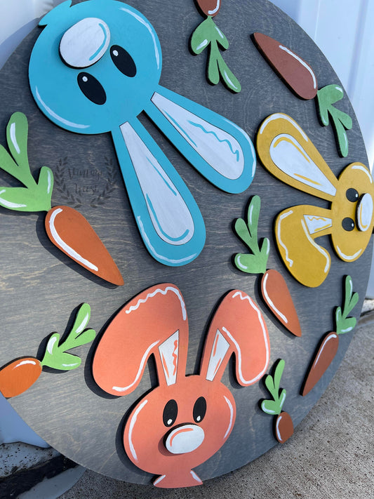 "Colorful Bunnies" Door Hanger
