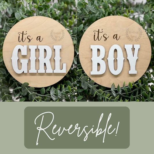 Reversible Gender Neutral Announcement Sign