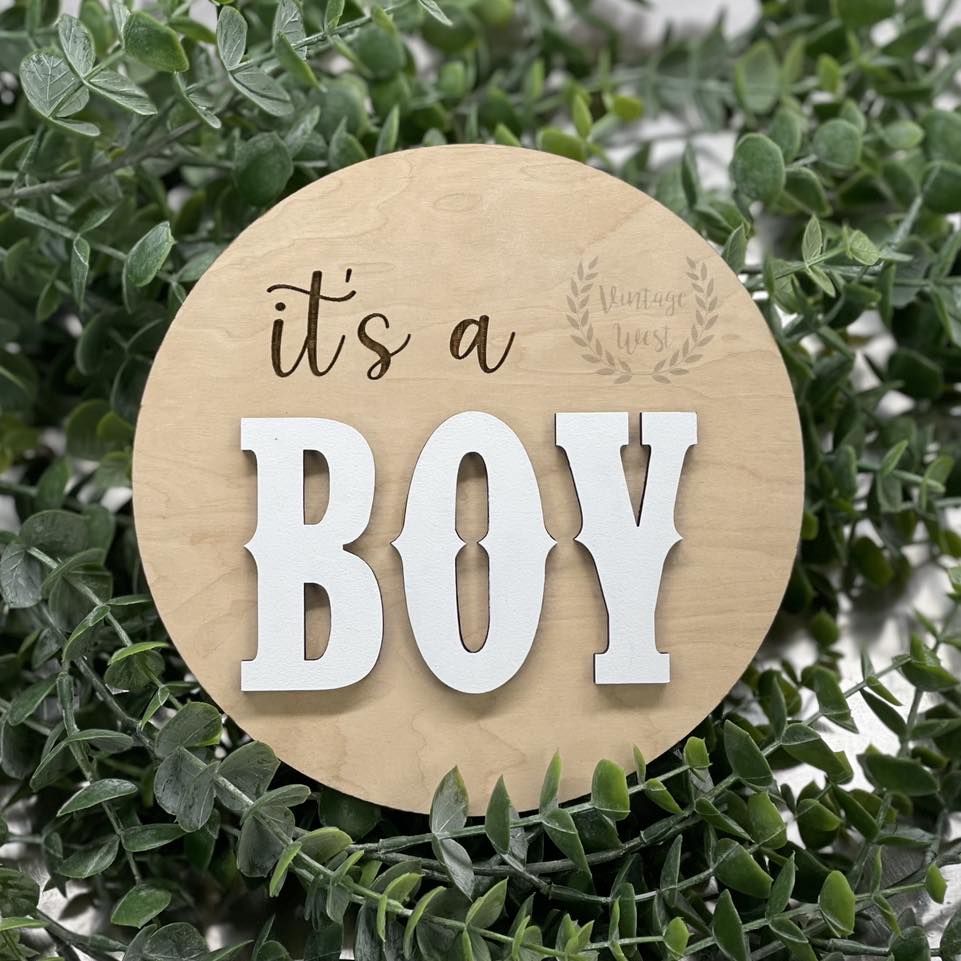 Reversible Gender Neutral Announcement Sign