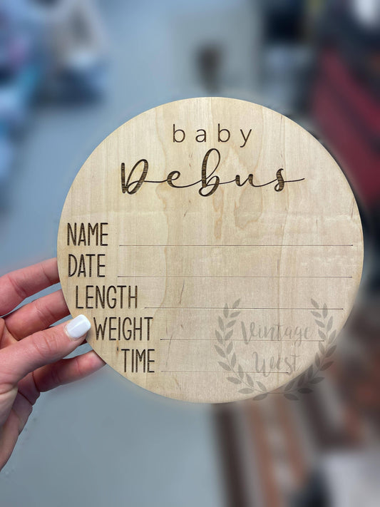 Gender Neutral Baby Announcement Round