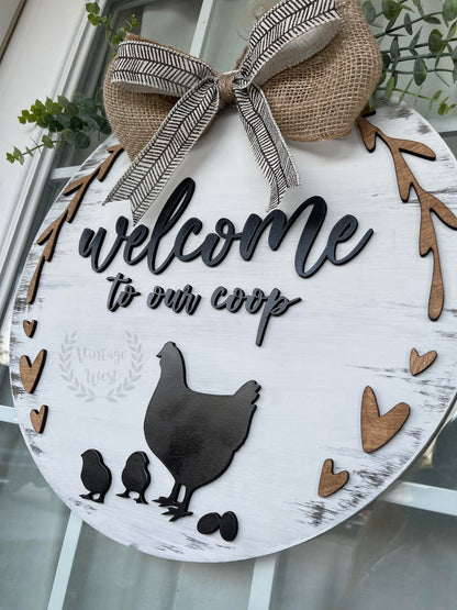 "Welcome to our Coop" Door Hanger