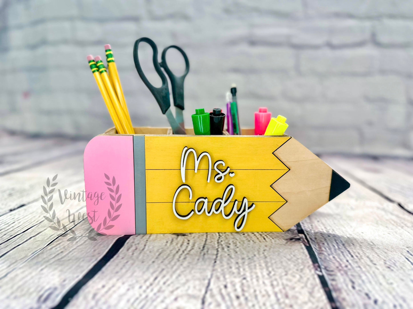 Personalized Pencil Desk Organizer