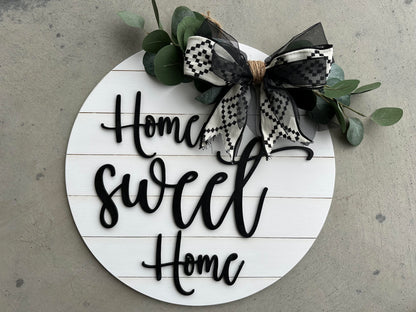 B&W Home Sweet Home Door Hanger