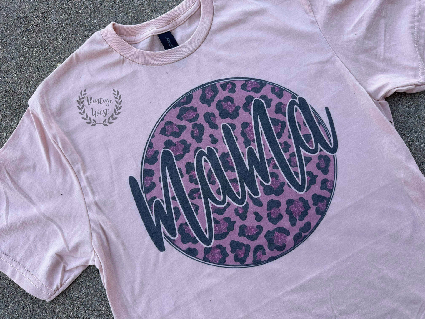 Leopard circle MAMA tee