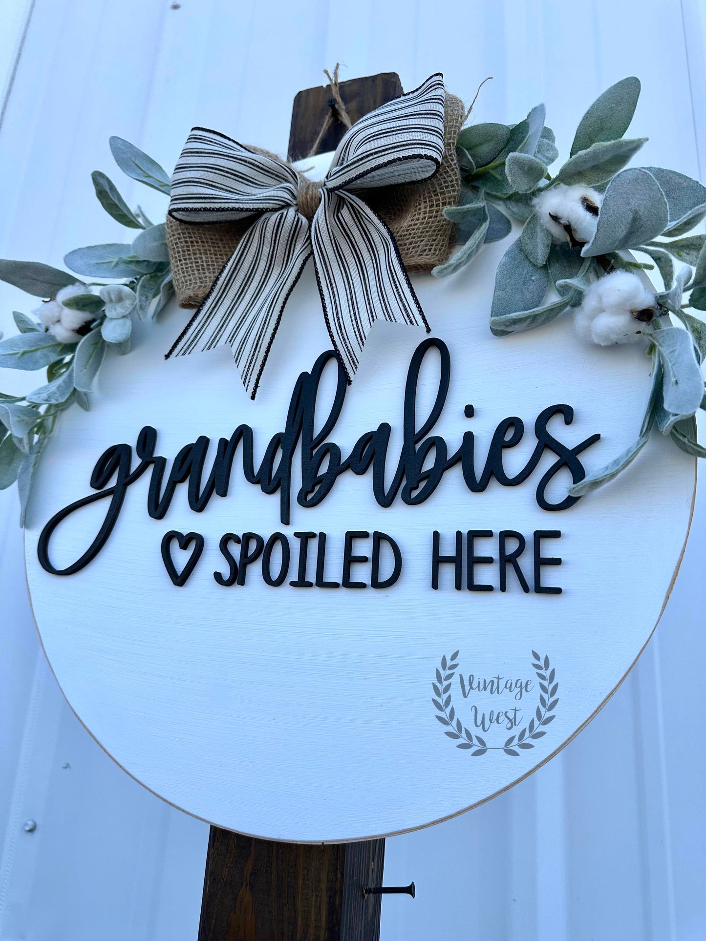 Grandbabies Spoiled Here Door Hanger