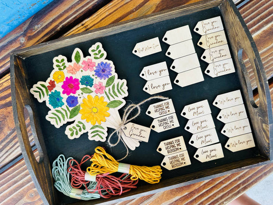 Colorable Wooden Flower Bouquet