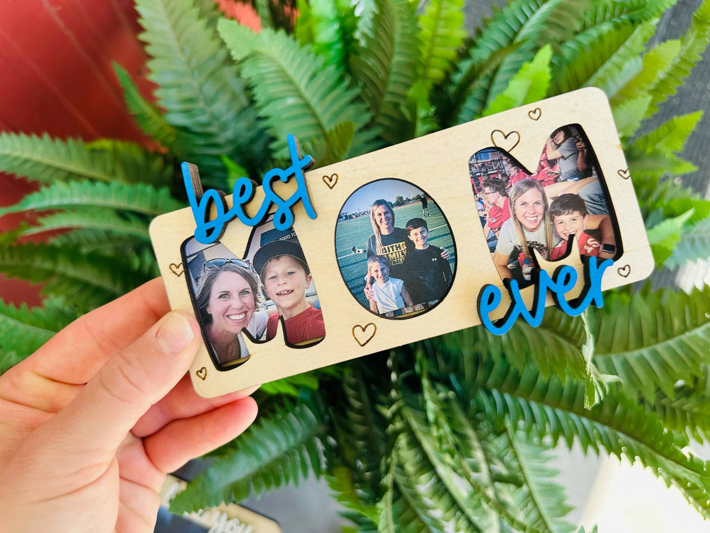 "best mom ever" photo frame magnet