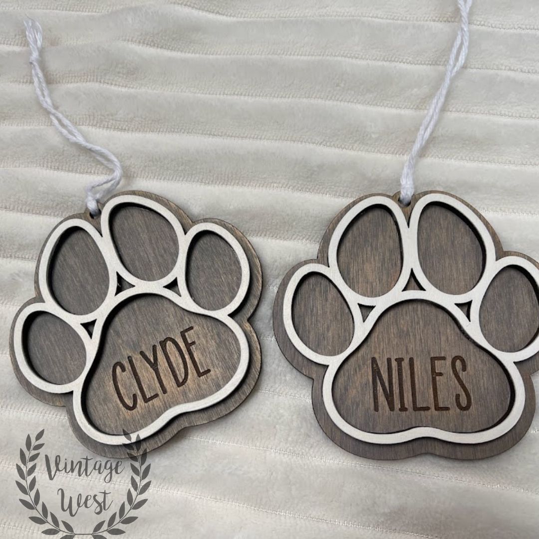 Custom Paw Print Ornament/Stocking Tag