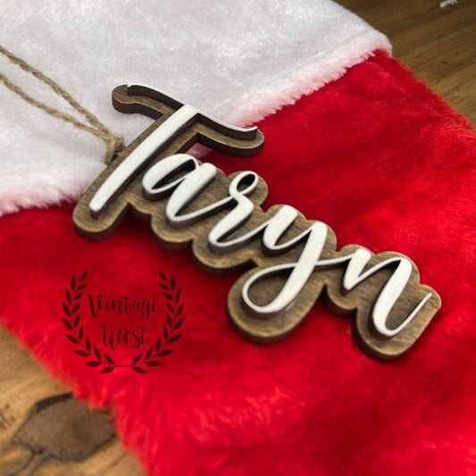 Custom Offset Ornament/ Stocking Name Tags