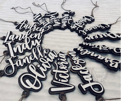 Custom Offset Ornament/ Stocking Name Tags