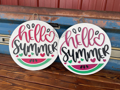 "Watermelon Hello Summer" Door Hanger