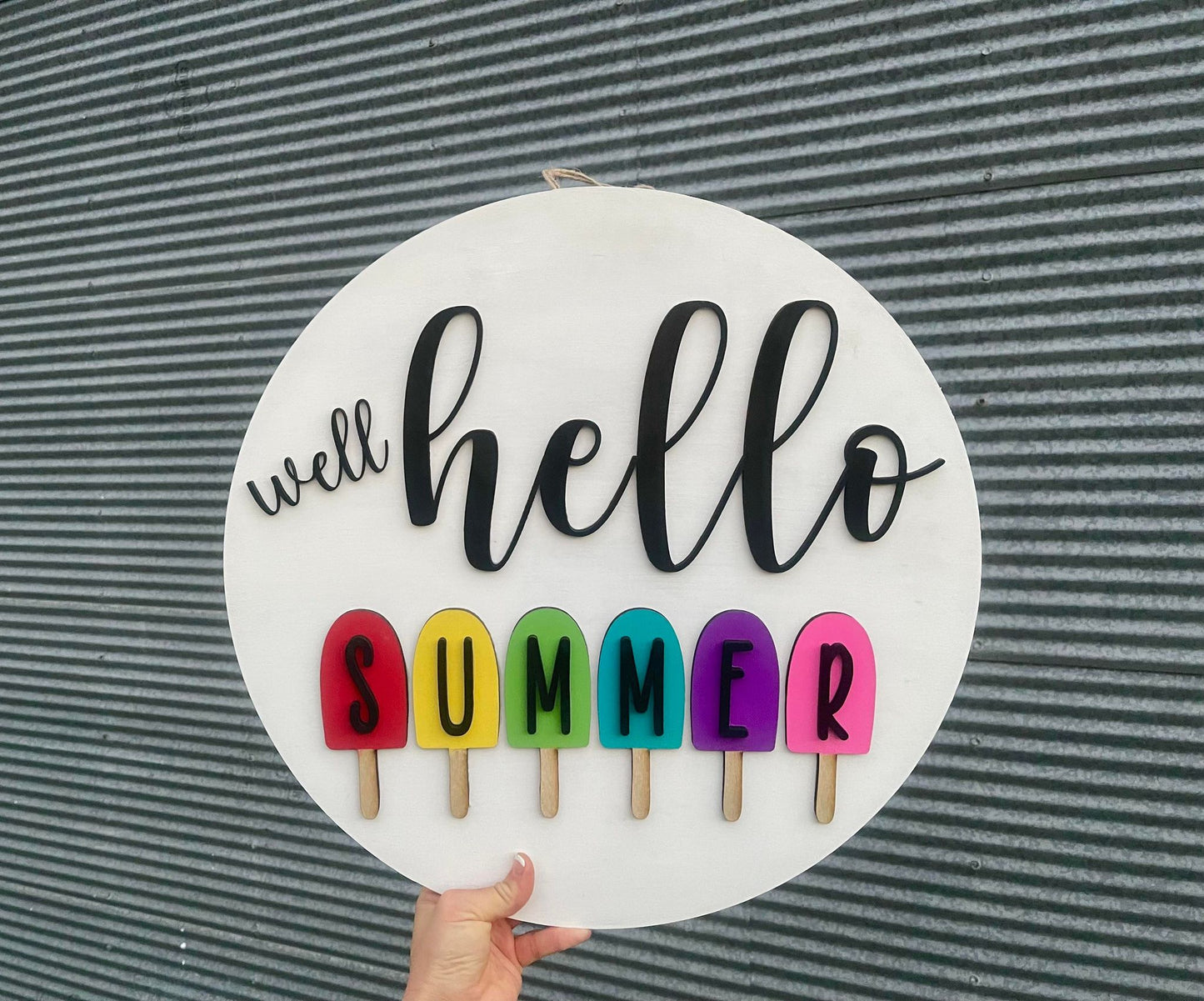 "Hello Summer Popsicle" Door Hanger