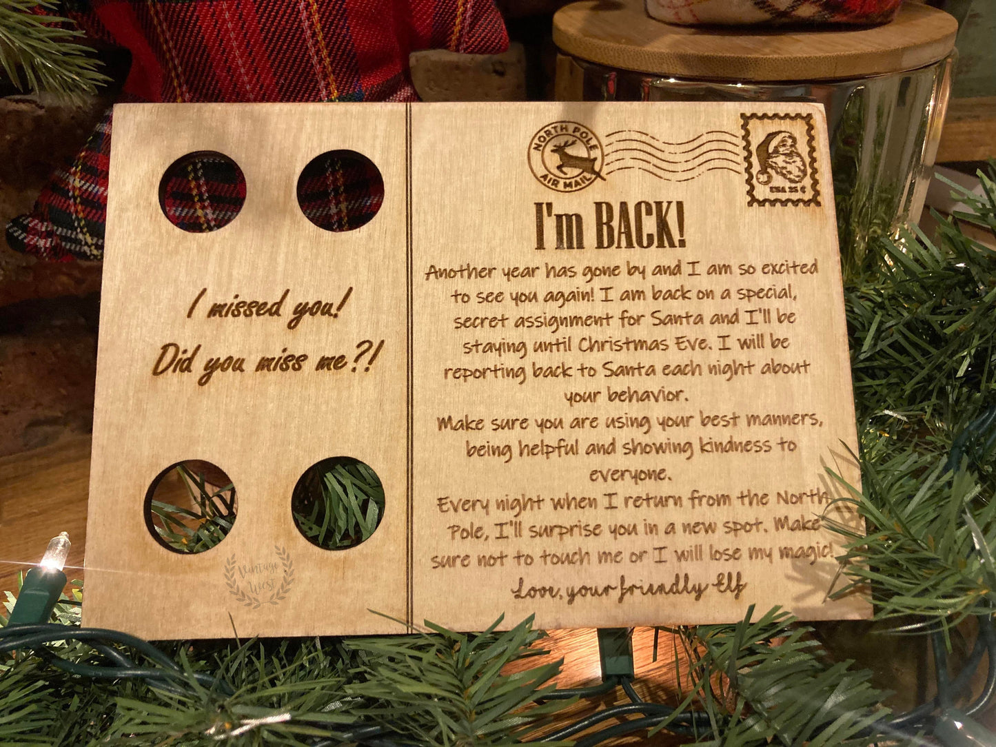 “I’m BACK!” Postcard for Christmas Elf