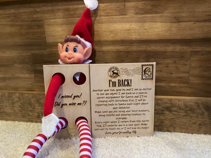 “I’m BACK!” Postcard for Christmas Elf