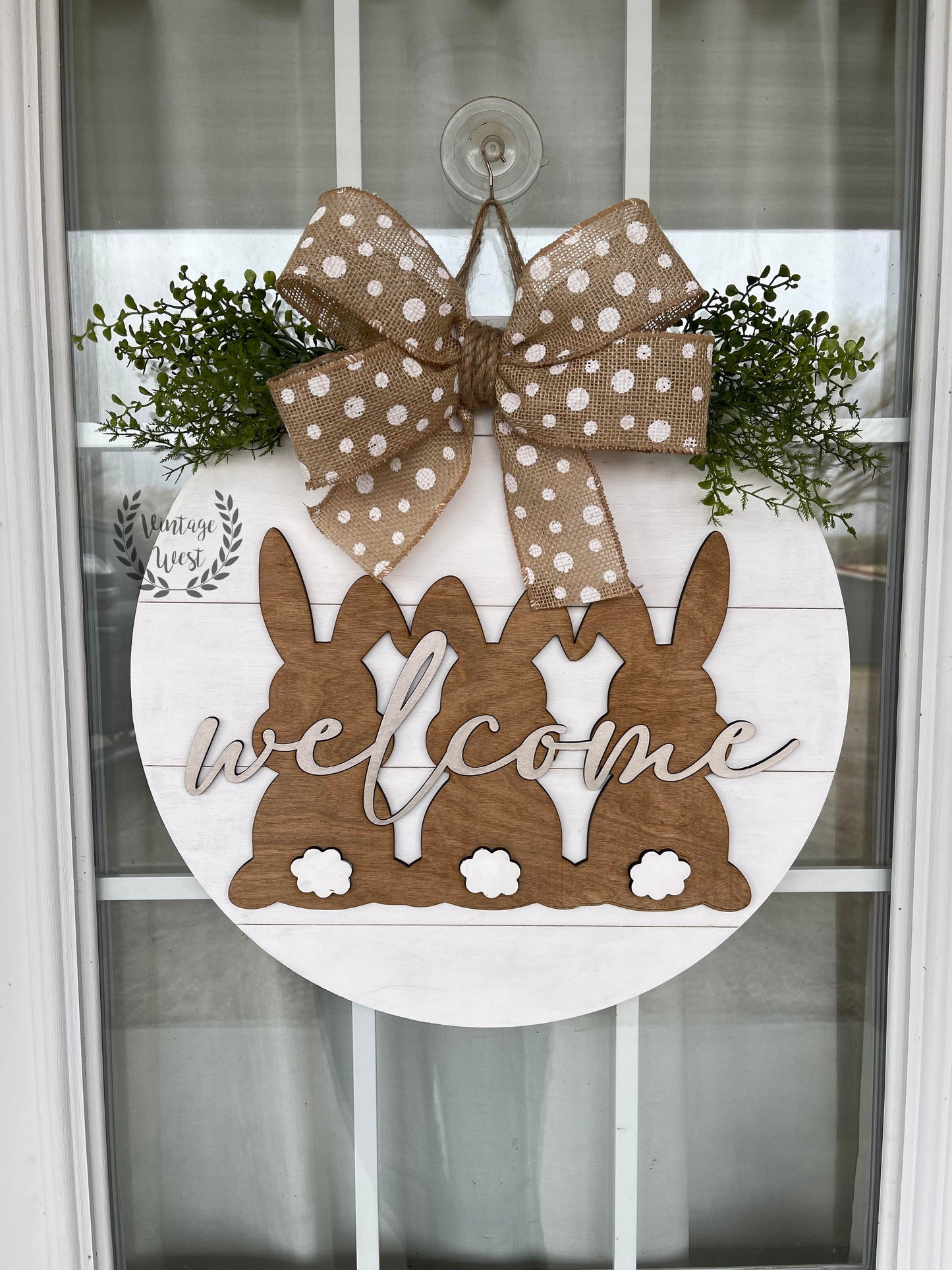 "Welcome w/ Bunnies" Door Hanger
