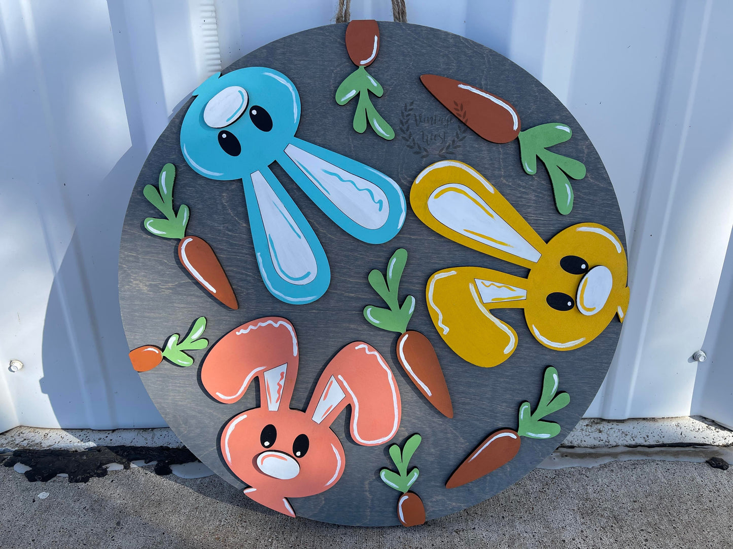 "Colorful Bunnies" Door Hanger