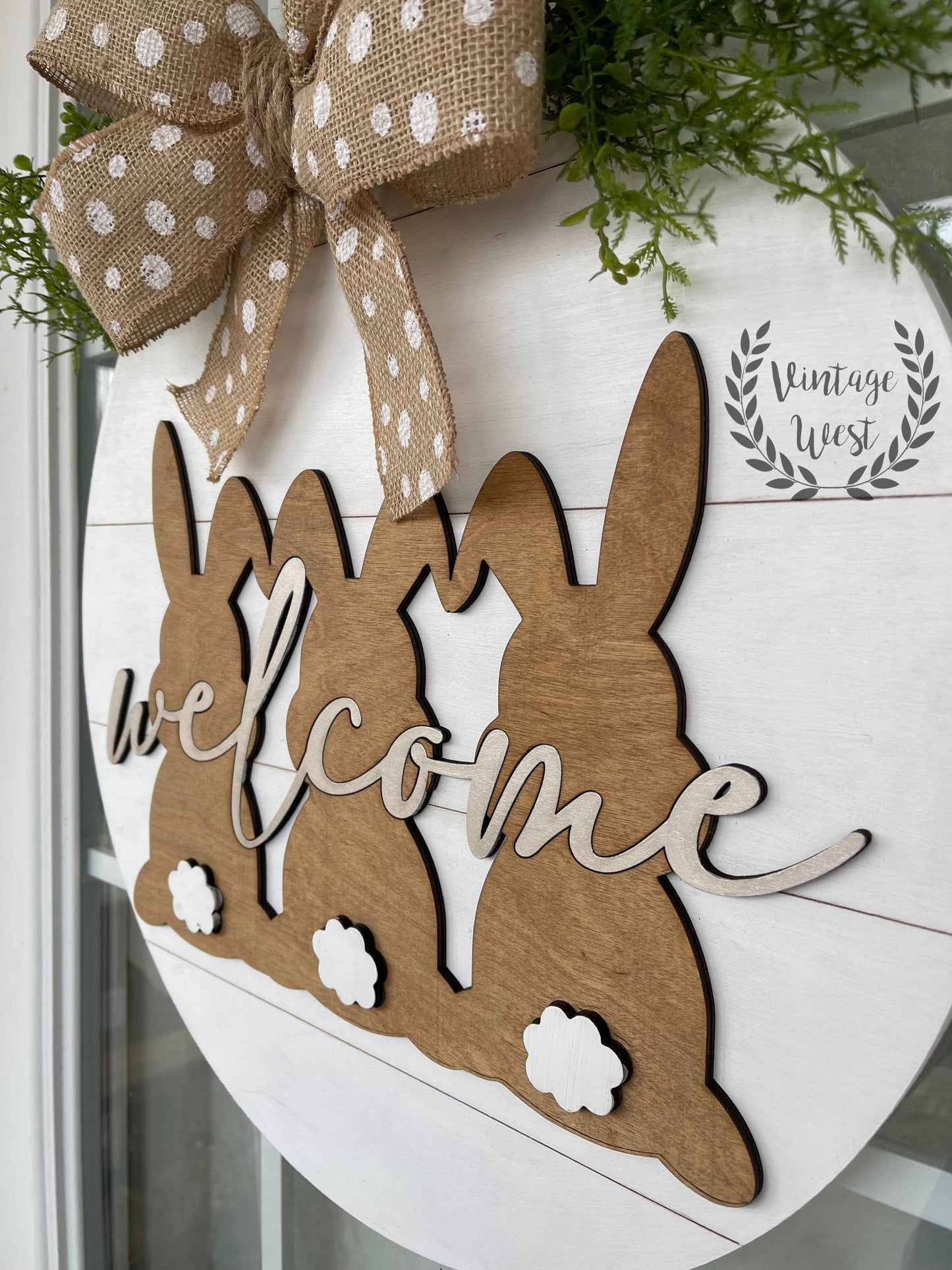 "Welcome w/ Bunnies" Door Hanger