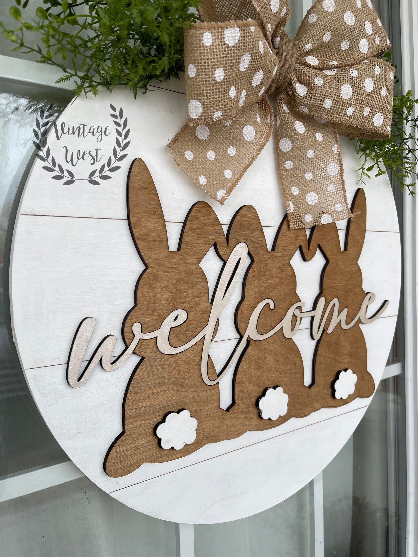 "Welcome w/ Bunnies" Door Hanger