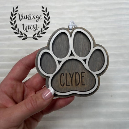 Custom Paw Print Ornament/Stocking Tag