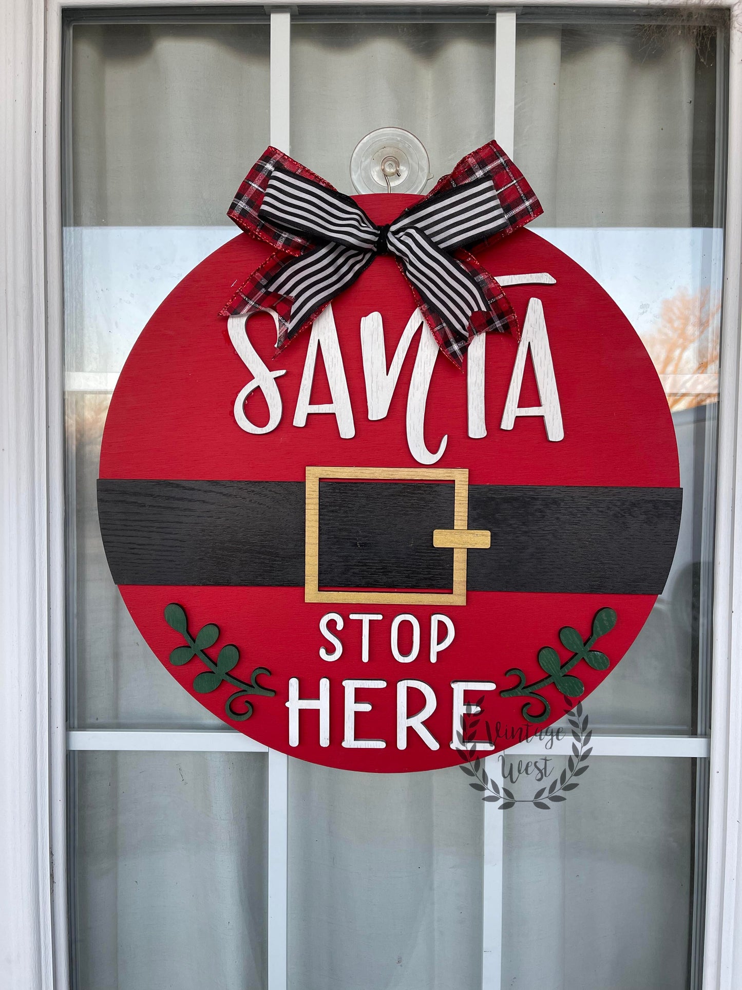 "SANTA STOP HERE" Door Hanger