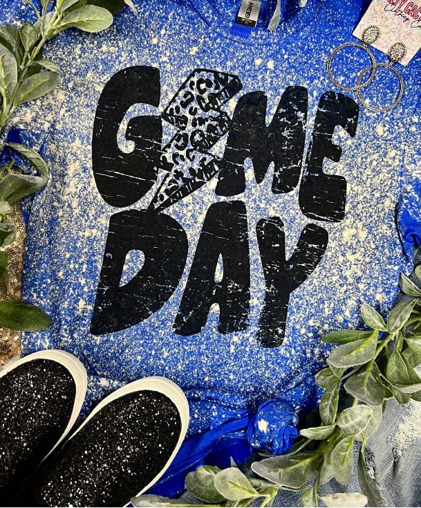 Game Day - Lightning Bolt Splatter Bleached Tee