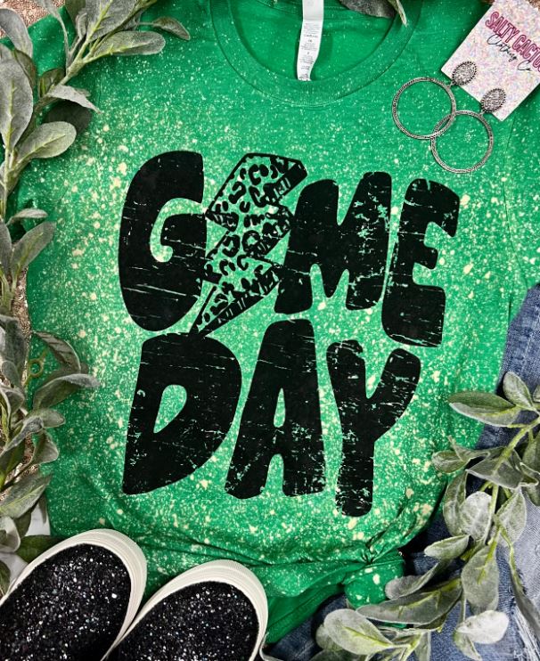 Game Day - Lightning Bolt Splatter Bleached Tee