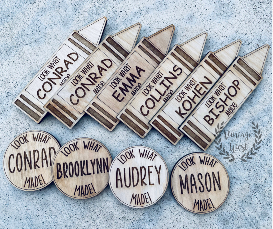 Personalized Wooden "Look What I Made" Magnets