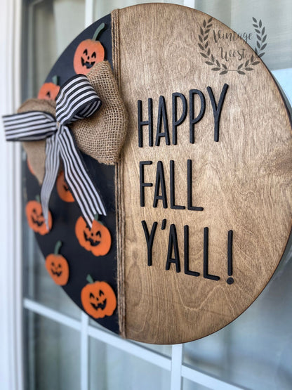 "Happy Fall Y'all" Door Hanger